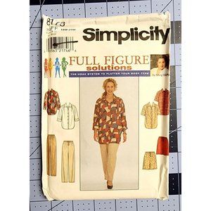 Simplicity Full Figure Pattern 8173 Misses' Shirt Pan ts Short Size 26W-32W